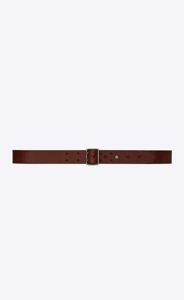 Belt with PORTHOLE buckle in dark brown leather